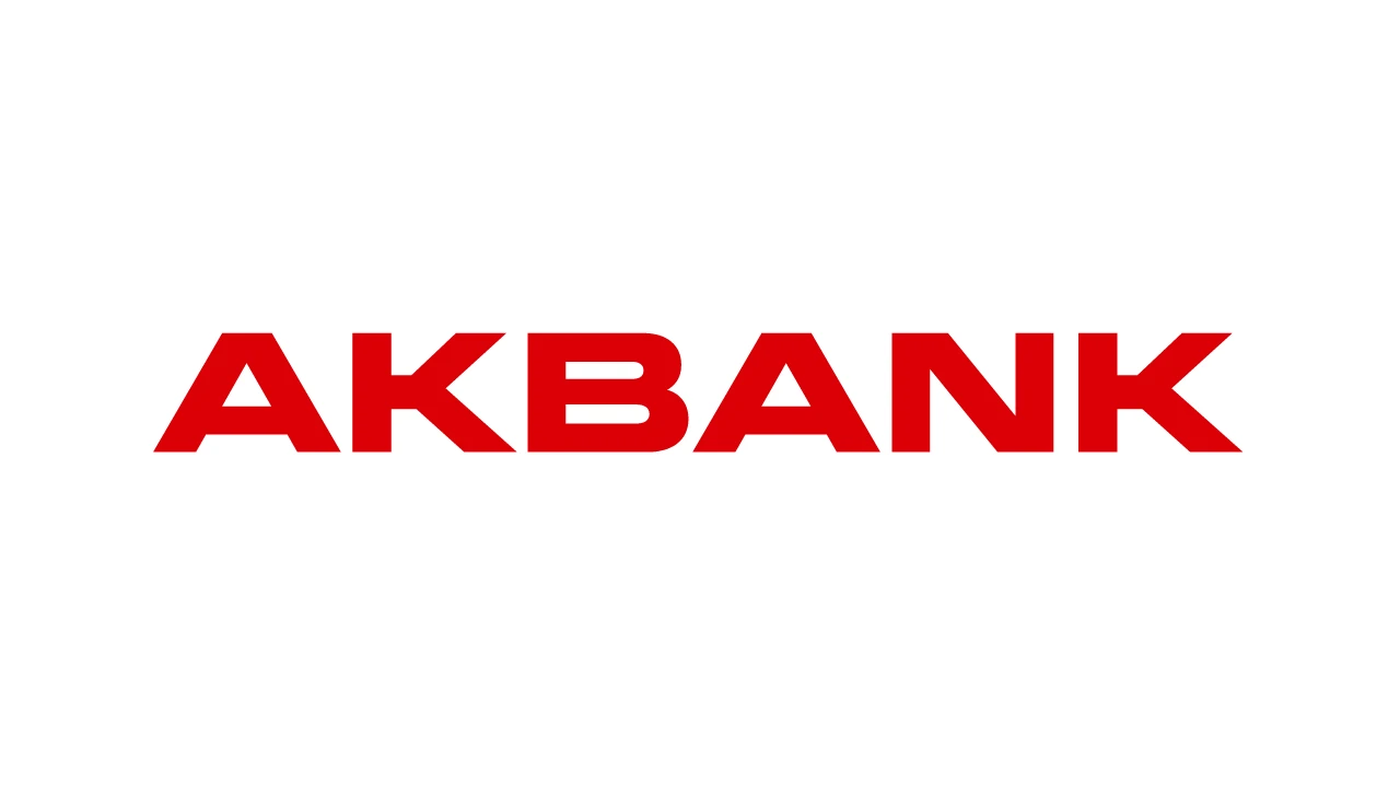 Beyaz zemin üzerinde kırmızı Akbank logosu