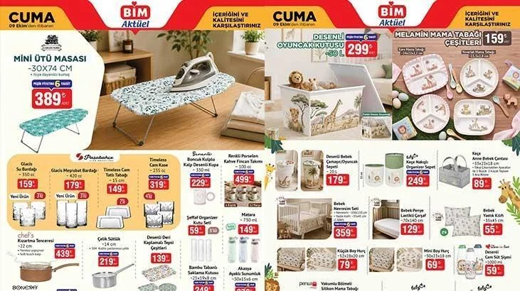 BİM AKTÜEL 6 EKİM SALI KATALOĞU SATIŞTA BİM 9-11 Ekim aktüel kataloglarında hangi ürünler satışa çıkacak Renkli Porselen Kahve Takımı, Kapaklı Balık Tavası, Kızartma Tenceresi, Mini Ütü Masası...